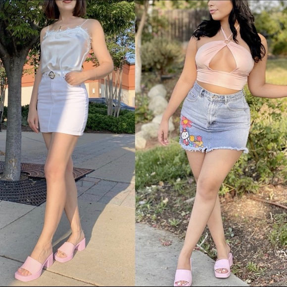 White Jelly Block Heels - Picture 10 of 13